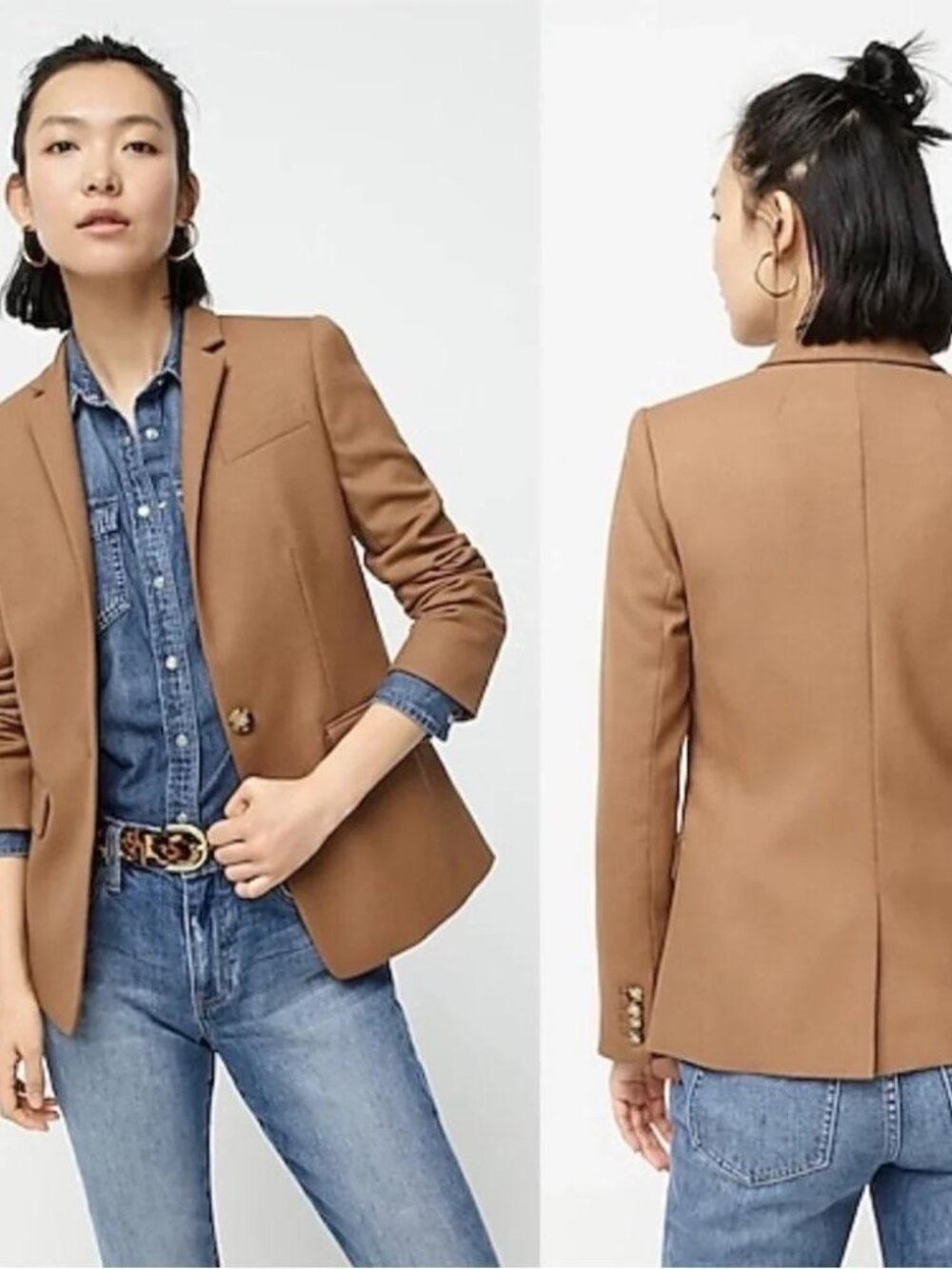 New J. Crew Regent Camel Blazer in Wool Flannel 12T